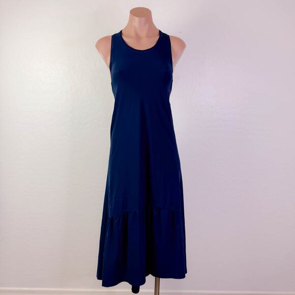 Sweaty Betty Ace Racerback High Low Tank Midi Dress Navy Summer Sporty Sz M FLAW - Picture 2 of 12